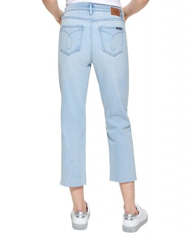 Petite Destructed Cut-Hem Denim Jeans Baja Wash $28.36 Jeans