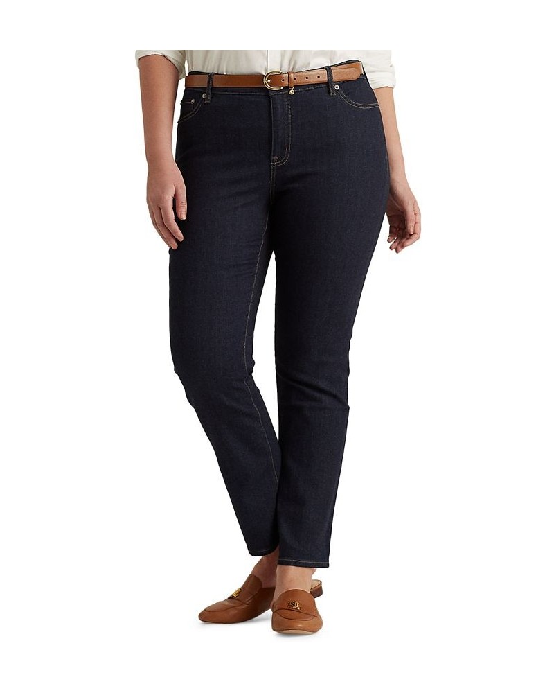 Plus-Size Mid-Rise Straight Jean Dark Rinse Wash $41.25 Jeans