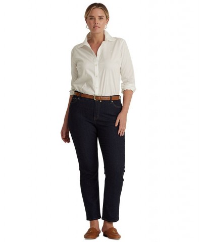 Plus-Size Mid-Rise Straight Jean Dark Rinse Wash $41.25 Jeans