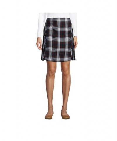 School Uniform Women's Side Pleat Plaid Skort Above Knee Classic Navy Large Plaid $23.58 Skirts