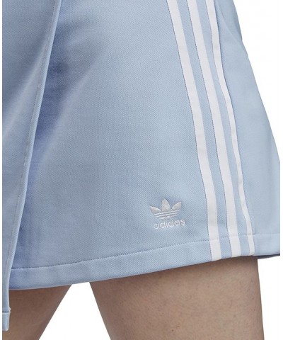 Women's Adicolor Classics 3-Stripes Short Wrapping Skirt Blue $21.93 Skirts