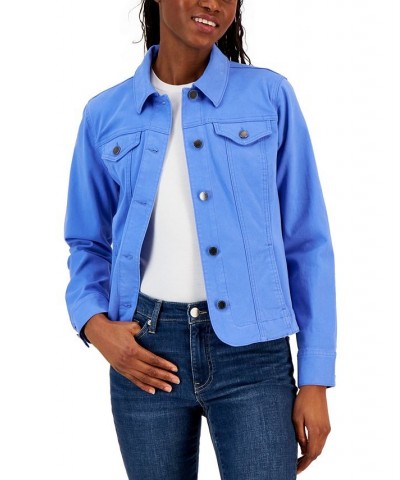 Petite Denim Jacket Cerulean Sky $24.88 Jackets