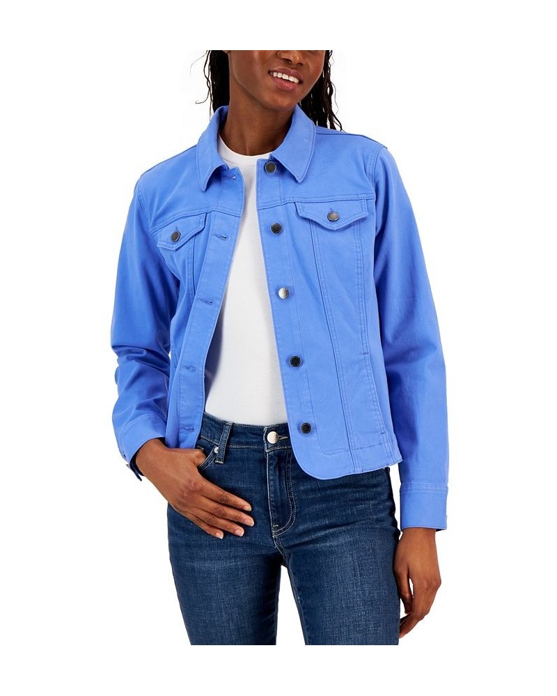 Petite Denim Jacket Cerulean Sky $24.88 Jackets