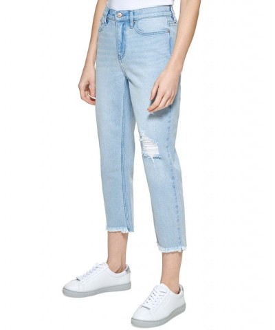 Petite Destructed Cut-Hem Denim Jeans Baja Wash $28.36 Jeans