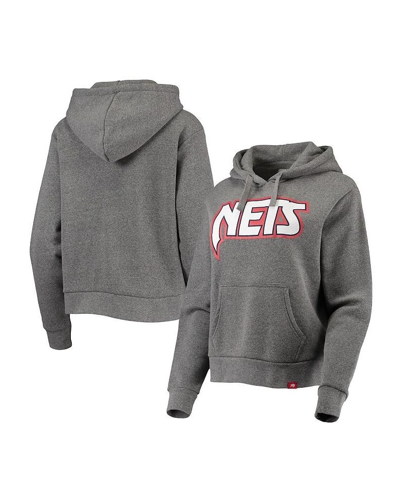 Women's Heather Gray Brooklyn Nets Moments Mixtape Ava Tri-Blend Pullover Hoodie Heathered Gray $42.50 Sweatshirts