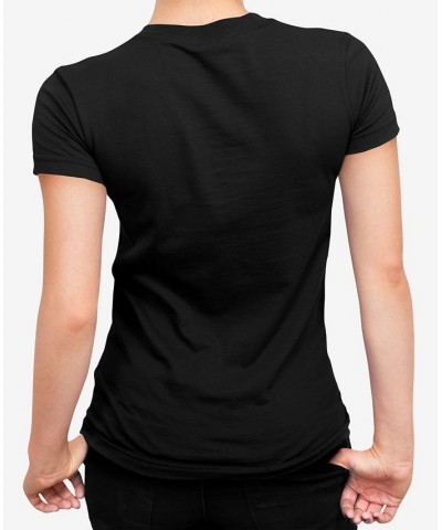 Women's Spooky Witch Word Art V-neck T-shirt Black $19.59 Tops