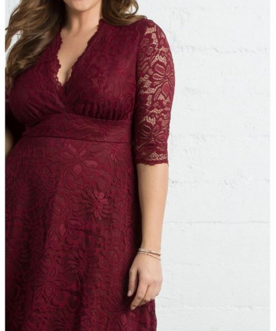 Women's Plus Size Mademoiselle Lace Dress Red $73.92 Dresses