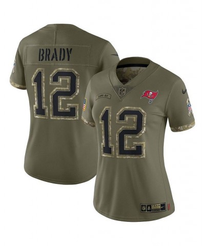 Women's Tom Brady Olive Tampa Bay Buccaneers 2022 Salute To Service Limited Jersey Olive $45.88 Jersey