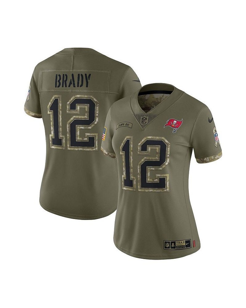 Women's Tom Brady Olive Tampa Bay Buccaneers 2022 Salute To Service Limited Jersey Olive $45.88 Jersey