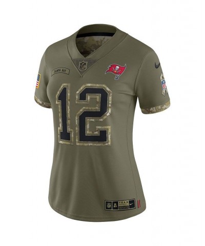 Women's Tom Brady Olive Tampa Bay Buccaneers 2022 Salute To Service Limited Jersey Olive $45.88 Jersey