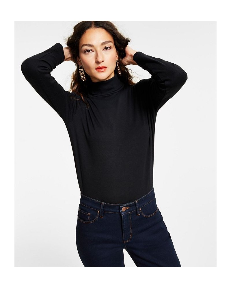 Women's Pima Turtleneck Top Black $14.24 Tops