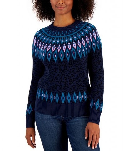 Petite Fair Isle Sweater WM Camel Heather Combo $11.57 Sweaters