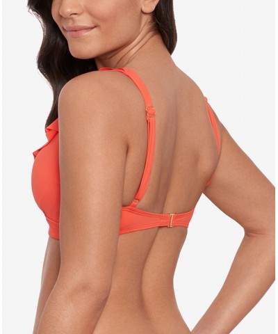 Beach Club Solid Ruffle Bikini Top & Hipster Bikini Bottoms Sunset $30.00 Swimsuits