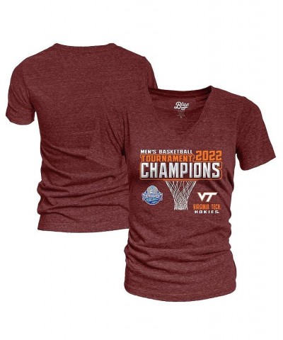 Women's Maroon Virginia Tech Hokies 2022 ACC Men's Basketball Conference Tournament Champions V-Neck T-shirt Maroon $28.19 Tops