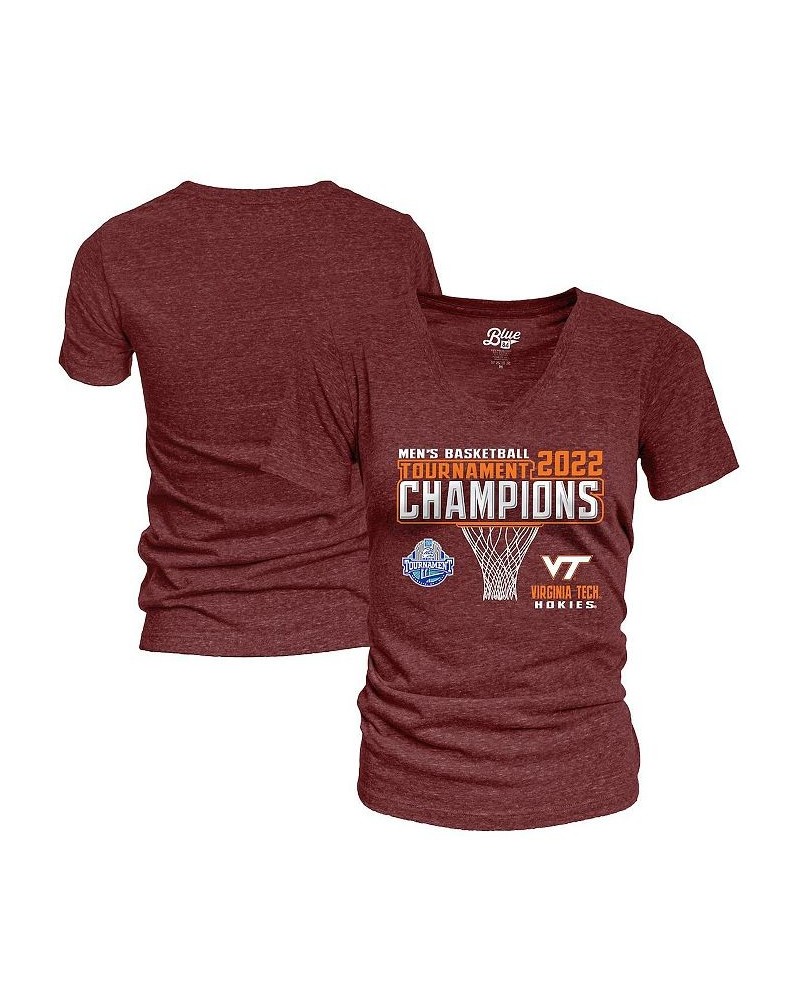 Women's Maroon Virginia Tech Hokies 2022 ACC Men's Basketball Conference Tournament Champions V-Neck T-shirt Maroon $28.19 Tops