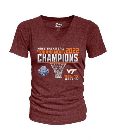 Women's Maroon Virginia Tech Hokies 2022 ACC Men's Basketball Conference Tournament Champions V-Neck T-shirt Maroon $28.19 Tops