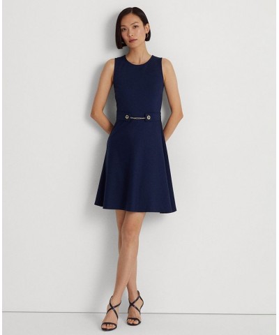 Women's Belted Ponte Dress French Navy $69.75 Dresses