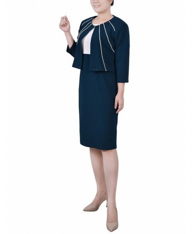 Petite Two Piece Jacket and Dress Set Mallard $15.87 Dresses