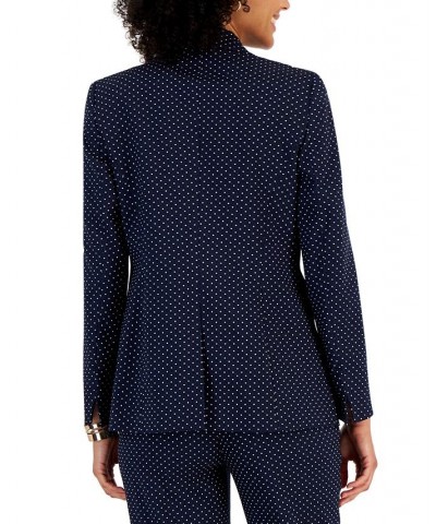 Petite Stretch Jacquard Dot-Print Blazer Kasper Navy $39.95 Jackets