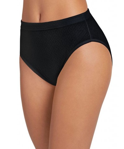 Elance Cotton French Cut Underwear 3-Pk 1541 Extended Sizes Black $9.84 Panty