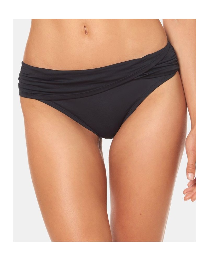 Women's Lets Get Twisted Draped Bikini Top & Sarong Hipster Bikini Bottoms Black $47.47 Swimsuits