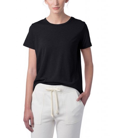 Women's Modal Tri-Blend Crew T-shirt Black $13.99 Tops