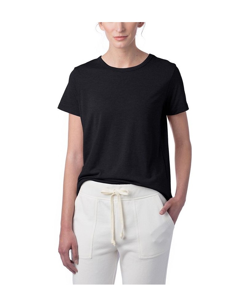 Women's Modal Tri-Blend Crew T-shirt Black $13.99 Tops