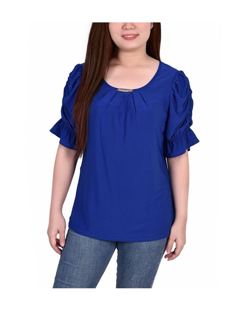 Women's Elbow Cuffed Sleeve Hardware Top Surf The Web $14.88 Tops