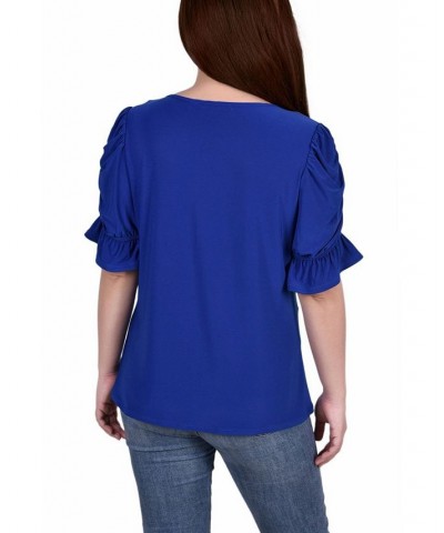 Women's Elbow Cuffed Sleeve Hardware Top Surf The Web $14.88 Tops