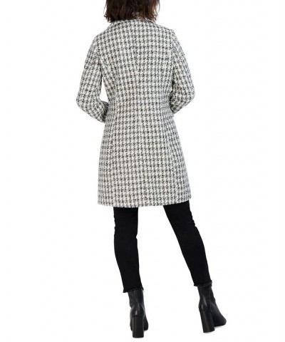 Women's Tweed Walker Coat White/Black Houndstooth $73.80 Coats