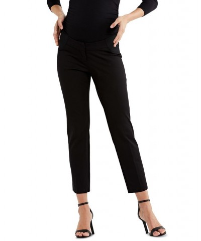 Maternity Straight-Leg Twill Pants Black $40.48 Pants