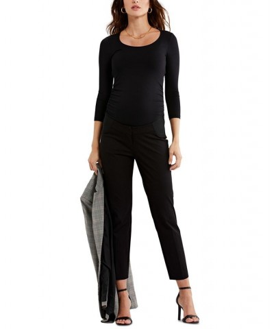 Maternity Straight-Leg Twill Pants Black $40.48 Pants