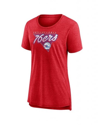 Women's Branded Heathered Red Philadelphia 76ers True Classics Tri-Blend T-shirt Heathered Red $23.39 Tops