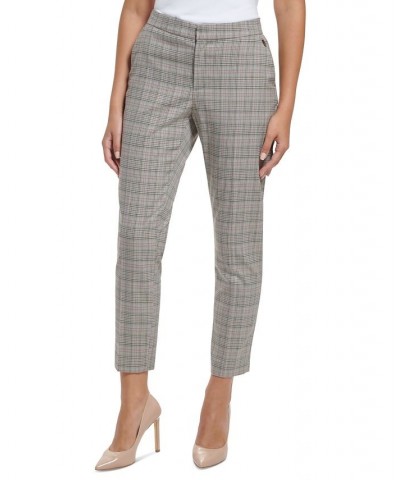 Women's Plaid Sloane Ankle Pants Grey Multi $31.26 Pants