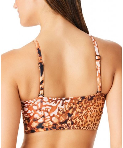 Women's Glam Cheetah Bandeau Swim Top Natural $31.90 Swimsuits