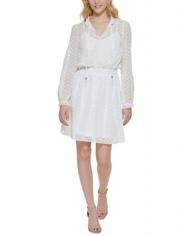 Ruffled Smocked Fit & Flare Dress Ivory $56.99 Dresses