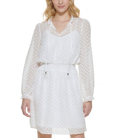 Ruffled Smocked Fit & Flare Dress Ivory $56.99 Dresses