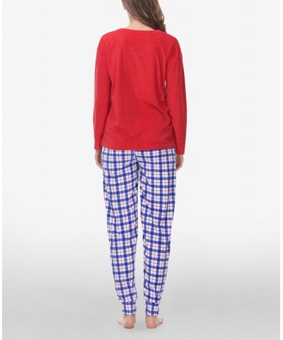 Women's Long Sleeve Crew Top with Jogger Set of 2 Chilly Plaid $18.82 Sleepwear