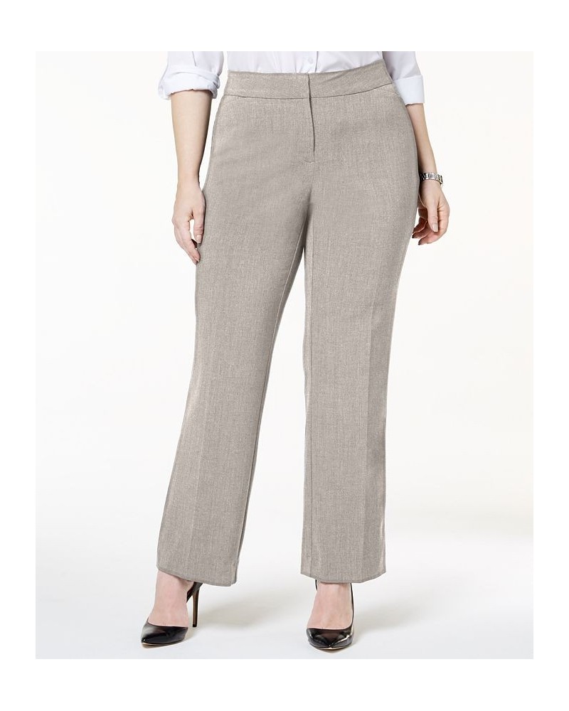 Plus & Petite Plus Size Curvy-Fit Straight-Leg Pants Tan/Beige $18.93 Pants