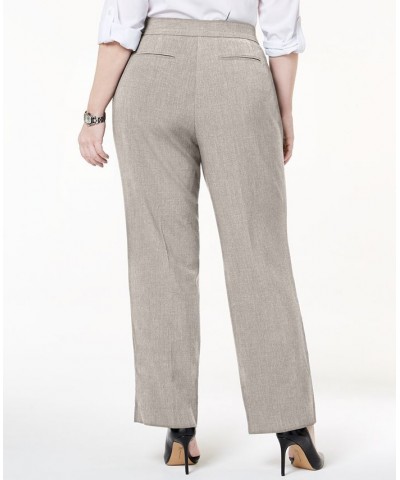 Plus & Petite Plus Size Curvy-Fit Straight-Leg Pants Tan/Beige $18.93 Pants