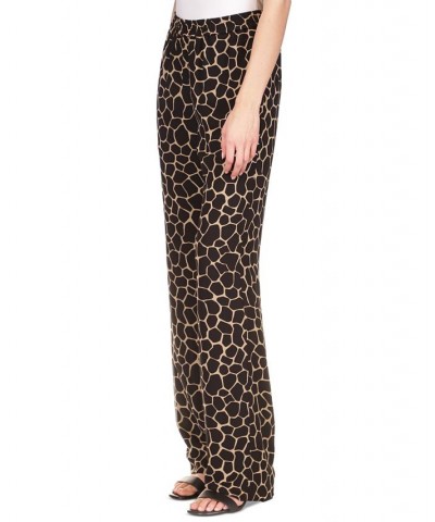 Women's Giraffe Tie Pull-On Pants Brown Girafe $45.32 Pants