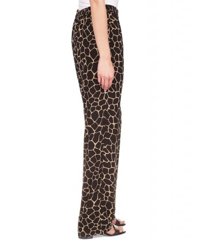 Women's Giraffe Tie Pull-On Pants Brown Girafe $45.32 Pants