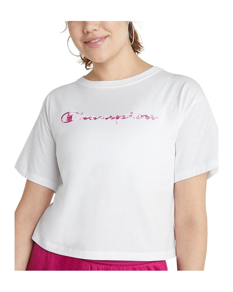 Women's Cropped Logo T-Shirt White/Inari $10.25 Tops