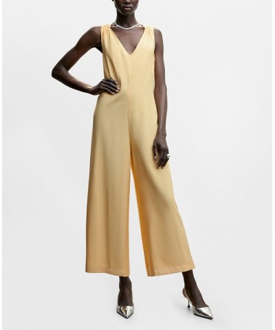 Women's Wrap-Back Short Jumpsuit Yellow $41.40 Pants