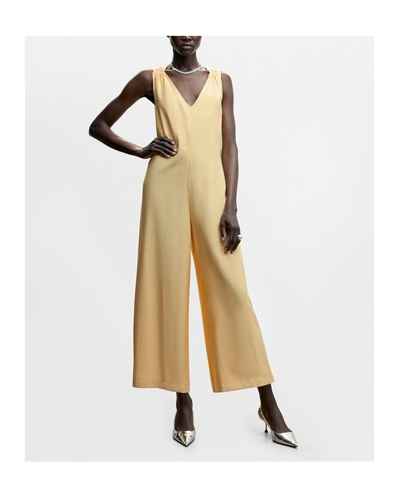 Women's Wrap-Back Short Jumpsuit Yellow $41.40 Pants