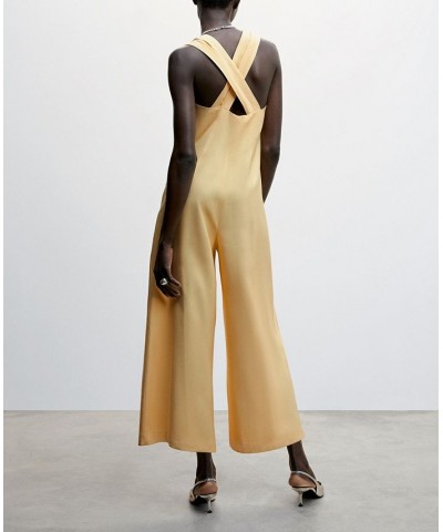 Women's Wrap-Back Short Jumpsuit Yellow $41.40 Pants