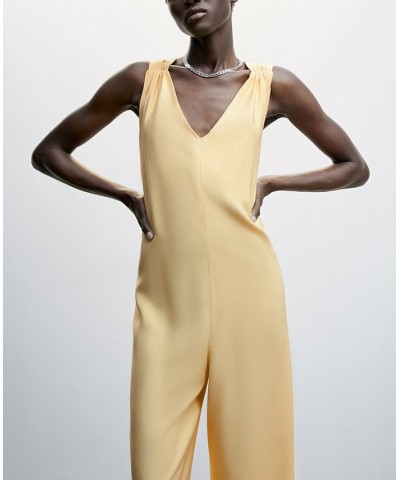 Women's Wrap-Back Short Jumpsuit Yellow $41.40 Pants