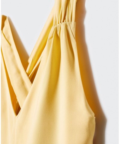 Women's Wrap-Back Short Jumpsuit Yellow $41.40 Pants