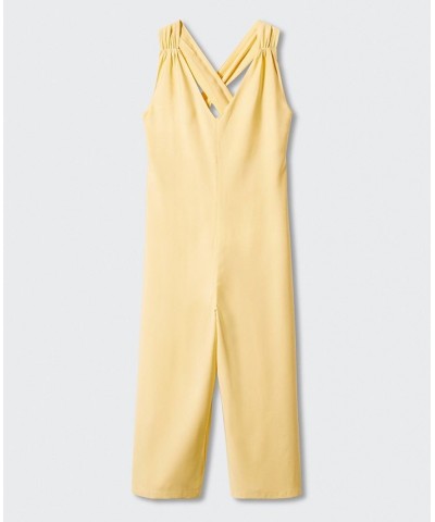 Women's Wrap-Back Short Jumpsuit Yellow $41.40 Pants