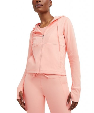 Women's Soft Touch Zip-Front Hooded Jacket Pink $38.25 Jackets